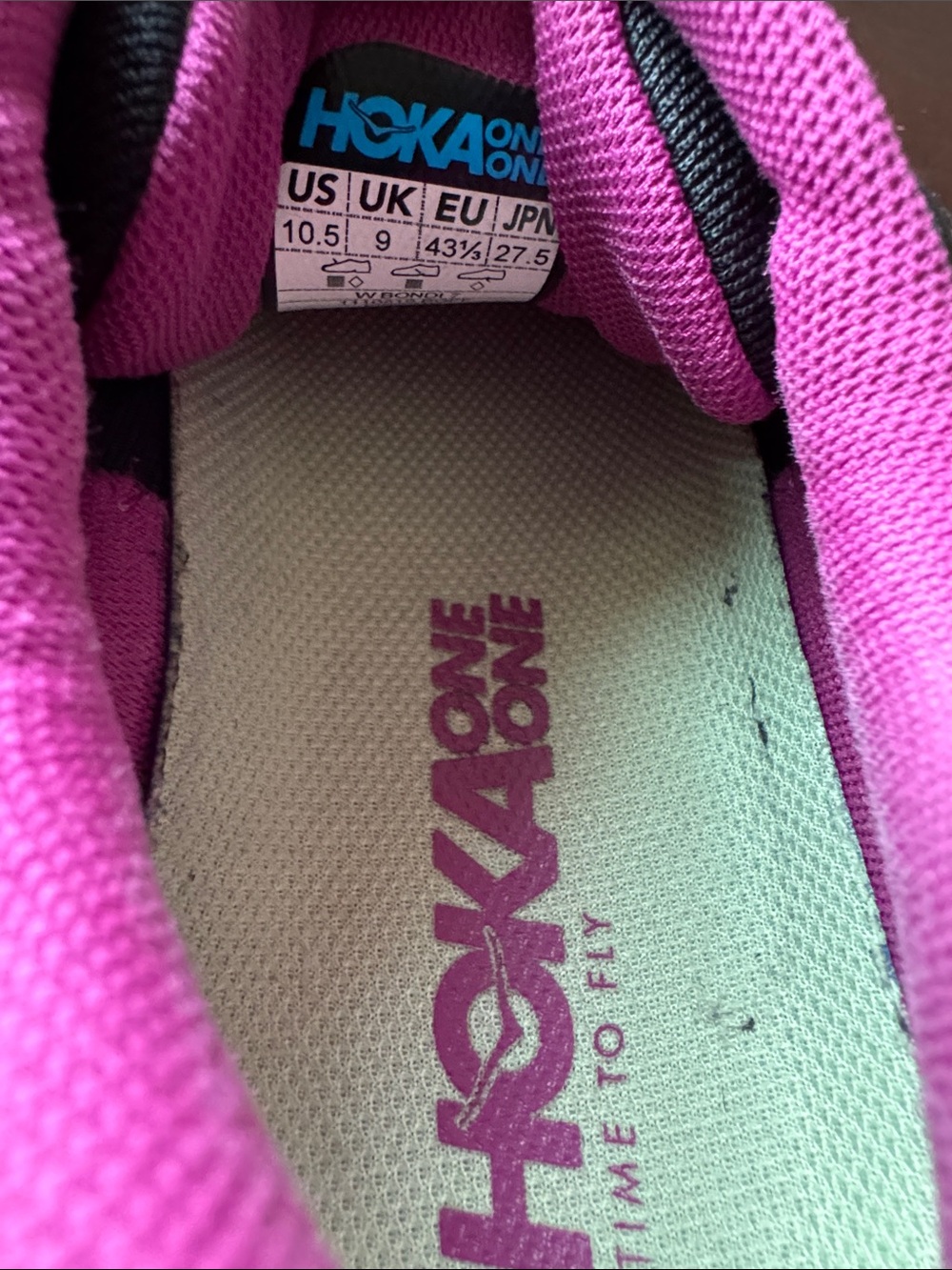 Hoka Women's Bondi 7 Black with Pink & White Cushioned Running Walking Shoes - Picture 8 of 10